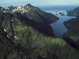 Aerial View of the Alaskan Shores at Prince William Sound
