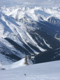 A Back-Country Snowboarder Descends a Snowfield Near Rogers Pass