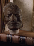 Death Mask of Sir Isaac Newton Beside Original Hand-Written Copy of His Masterpiece the Principia