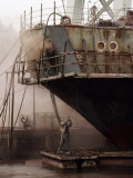 Sandblasters Restore a Soviet Ship at This Shipyard