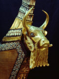 A Close View of a Gilded Bull from Pre-Babylonian Sumer in the Iraq Museum in Baghdad  Iraq