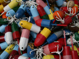 A Colorful Stack of Lobster Buoys Along Route One