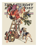 Santa Up a Ladder  c1930