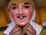 Folk Dancer Wearing Huehue Mask Worn During Carnival  Tlaxcala  Mexico