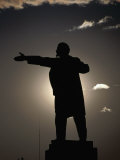 Statue of Lenin at Sunset  Bishkek City  Kyrgyzstan