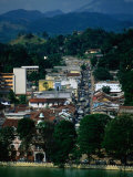 River and City Street in Distance  Kandy  Sri Lanka