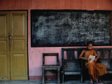 Young Monk Reading in Classroom  Chiang Mai  Thailand