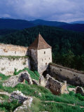 Watchtower and walls of Rasnov Castle  Brasov  Romania