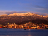 Hobart City Beside Derwent River and Below Mt Wellington  Hobart  Tasmania  Australia