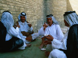 Men Drinking Tea Outside the Holy Shrine of the Imam Ali Ibn Abi Talib  an Najaf  Iraq