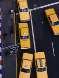 Aerial View of Taxis  New York City  USA