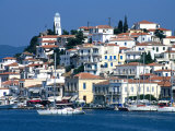 Waterfront and Town Behind Poros Harbour  Poros Town  Greece