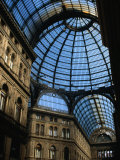 The Iron and Glass Dome of Galleria Umberto I  Naples  Campania  Italy