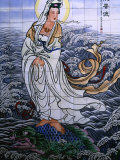 Tile Painting of Kun Iam  God of Mercy  Macau  China