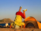 Boy Playing on Beach  Baja  Mexico