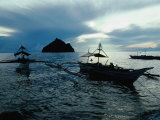 Outrigger Boats at Dusk in Sigaboy  Davao Oriental  Philippines  Southern Mindanao
