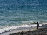 Man Beach Fishing  Baie of Audieme  Finistere  France