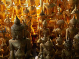 Gilded Wooden Buddha Statues Near Entrance to Pindaya Caves  Pindaya  Shan State  Myanmar (Burma)