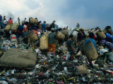 People Searching Through Rubbish in Manila's Smoky Mountain  Manila  Philippines