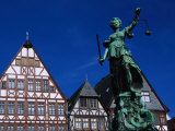 Statue on Romerplatz  Frankfurt-Am-Main  Hesse  Germany