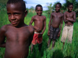 Group of Boys from Kamindimbit Village  Middle Sepik  Papua New Guinea
