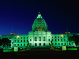 Minnesota State Capitol Lit Up at Night  Minneapolis  USA