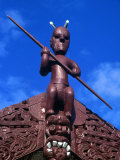 Carving on Top of Meeting House in Maori Communal Centre at Ohinemutu Maori Village  New Zealand