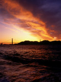 Golden Gate Bridge at Sunset from Angel Island  San Francisco  USA