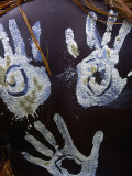 Handprint Decoration on Dancer's Back at Laura Festival  Cape York Peninsula  Australia