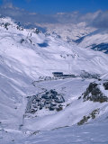 Snow-Covered Valley and Ski Resort Town  Tignes  France