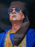 Painting of Libyan Leader Colonel Muammar Al-Gaddafi  Tripoli  Tarabulus  Libya