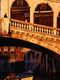 Detail of Ponte Di Rialto and Buildings along Grand Canal  Venice  Italy