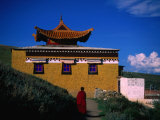 Tibetan Monastery and Monk  Zoige  Sichuan  China