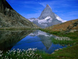 Matterhorn and the Riffelsee  Valais  Switzerland