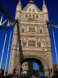 Traffic and People on the Tower Bridge - London  England