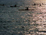 Group Kayaking along River from Downtown Boathouse  New York City  New York  USA