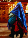 Maya Woman Praying in Front of Church Altar  San Cristobel De Las Casas  Mexico