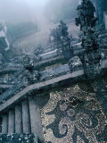 Heavy Fog Shrouds the Renaissance Stairway of the Roman Catholic Bom Jesus of Braga  Portugal