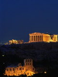 Parthenon and Acropolis from Filopappou Hill  Athens  Greece