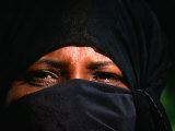 Portrait of a Muslim Woman in Traditional Bui-Bui  Lamu  Coast  Kenya