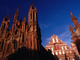 Low Angle View of the Church of St Anne and the Bernadines  Vilnius  Lithuania