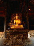 Sitting Gold Buddha Wat Phra That Lampang Luang  Lampang  Thailand