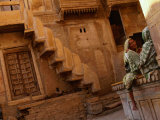Pair of Women Chatting at Jaisalmer Fort  Jaisalmer  Rajasthan  India