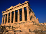 The Massive Doric Columns of the Parthenon  Athens  Attica  Greece