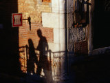 Late Afternoon Shadows on a Backstreets Wall  Venice  Veneto  Italy