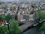 Overhead of Gabled Houses in the Joordan Area  from Tower of Westerkerk  Amsterdam  Netherlands