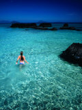 Woman Wading in Sea off Ko Kham  Thailand
