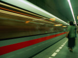 Moving Train in Metro  Blur  Prague  Czech Republic