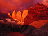 The Torres Del Paine (Towers of Paine) at Sunrise  Patagonia  Chile