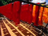 Dyed and Drying Silk Yarn  North East  Thailand